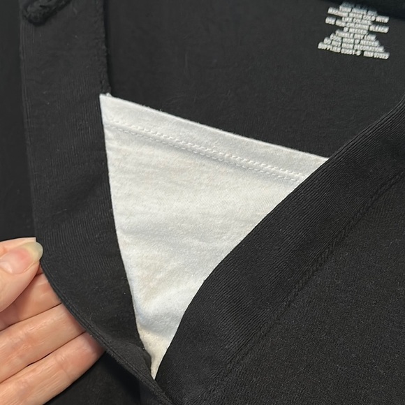 St. John's Bay Black Relaxed Blouse with V-Neckline - Picture 5 of 6